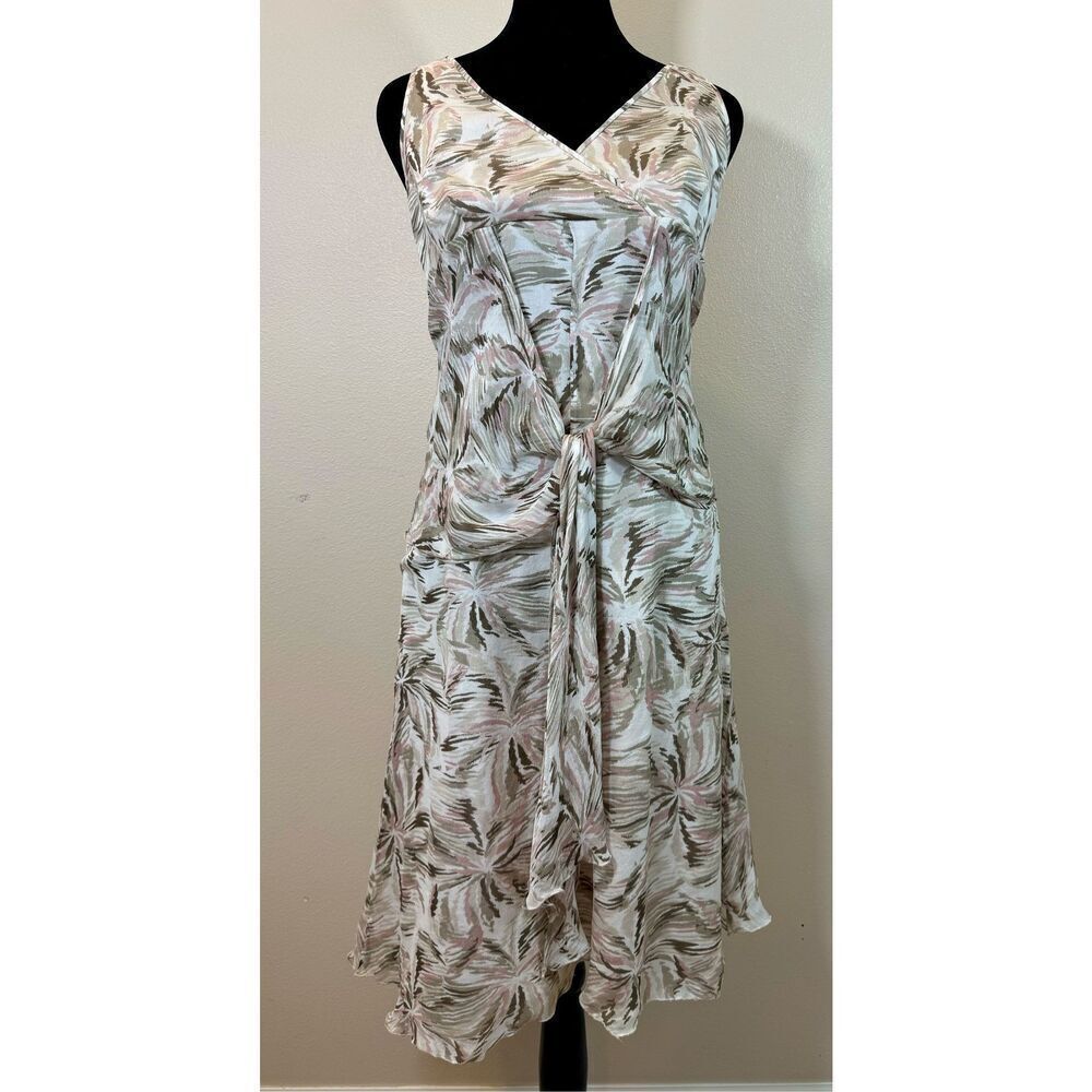 Armani Collezioni 100% Silk Sleeveless Waist Wrap Lined Midi Dress Size 10
